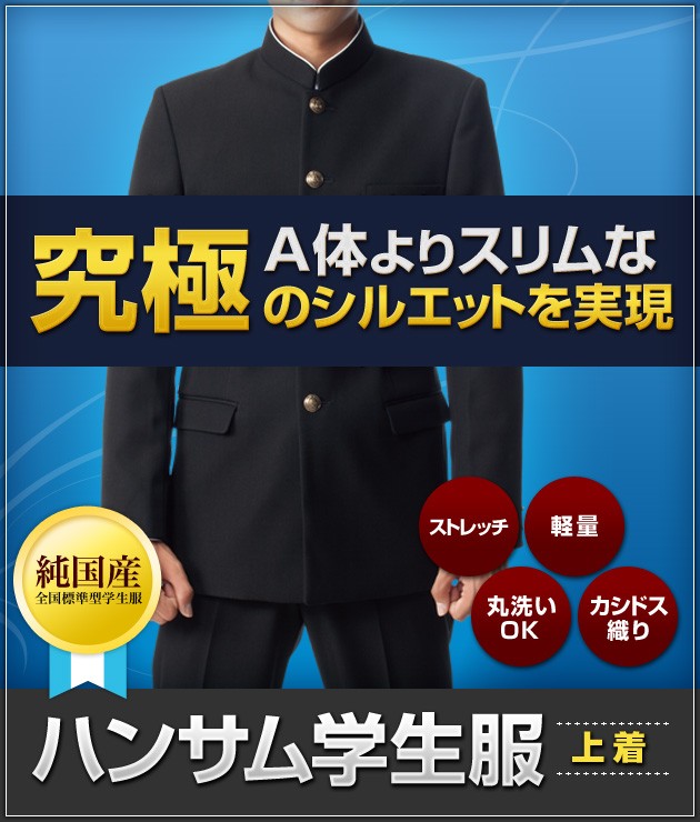 全国標準型学生服上下セット　ハンサム学生服