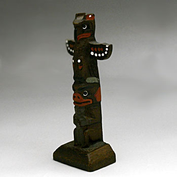トーテムポール TOTEM POLE レプリカ カナダ 先住民 ネイティブ インディアン BOMA製 THUNDERBIRD サンダーバード 11cm