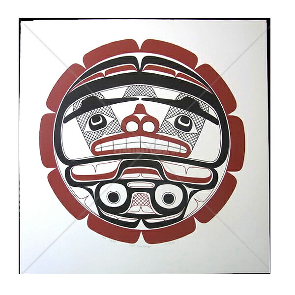 インディアン シルクスクリーン 限定エディション カナダ 先住民 アート 画 184/200 ( SUN BOX DESIGN ) 「 送料無料 」