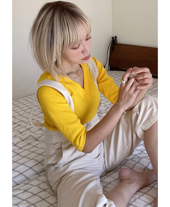 trudea ニット トップス イエロー trudea ニット トップス イエロー