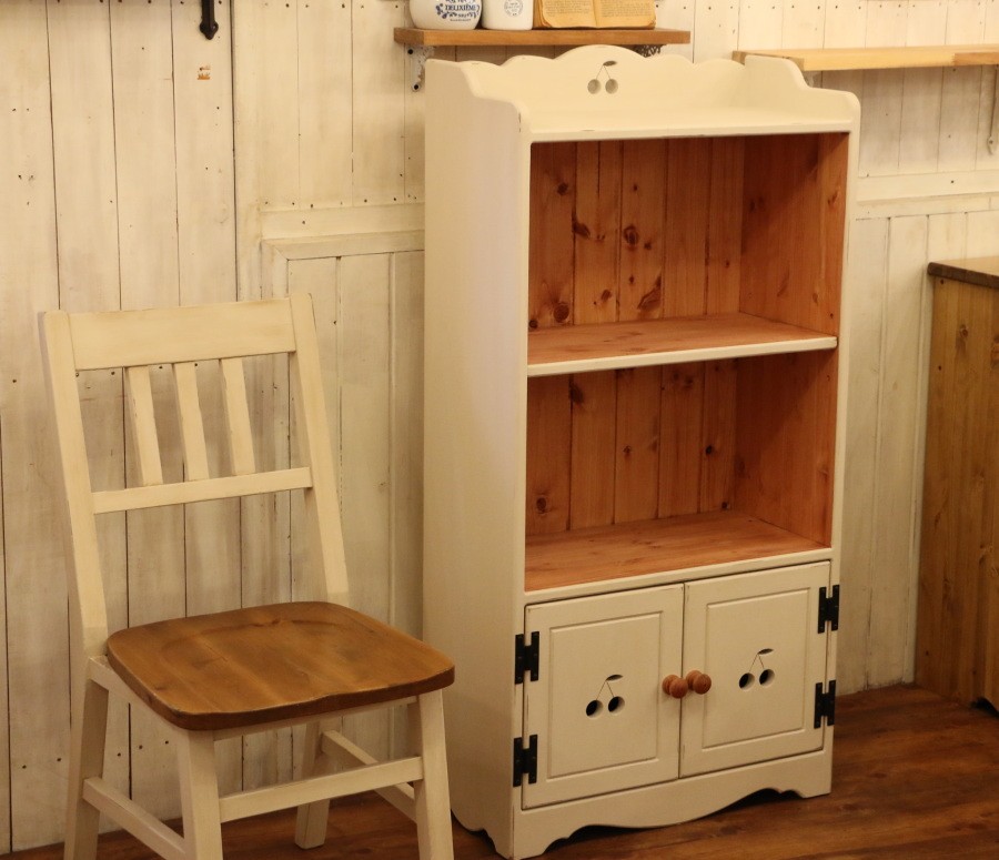 NC 本棚 さくらんぼ チェリー 完成品 北欧 無垢 パイン材 本 DVD 奥行