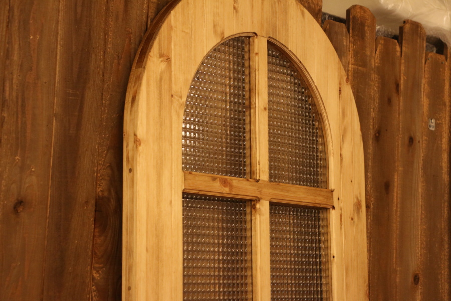 アーチ型 ガラスドア カントリー オーダードア  アーチ 室内用 オーダー家具 選べるカラー 開き戸 無垢 木製 北欧 パイン材 - 31