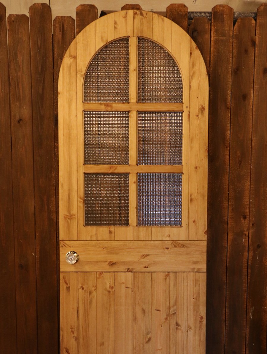 アーチ型 ガラスドア カントリー オーダードア  アーチ 室内用 オーダー家具 選べるカラー 開き戸 無垢 木製 北欧 パイン材 - 23