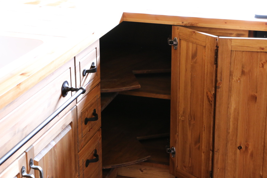 カントリー キッチン L型  W2250 W1950 木天板 木目調 メラミン天板 オーダー家具 サイズ変更可能 北欧 無垢 木製 パイン材 収納 - 15