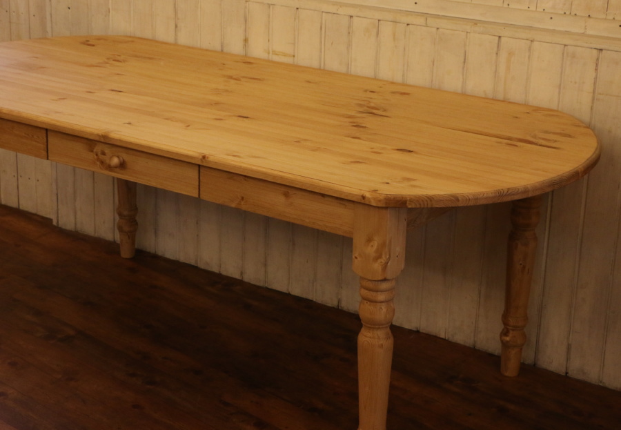 ダイニングテーブル オーバル W1900 楕円 デスク ロクロ脚 新築