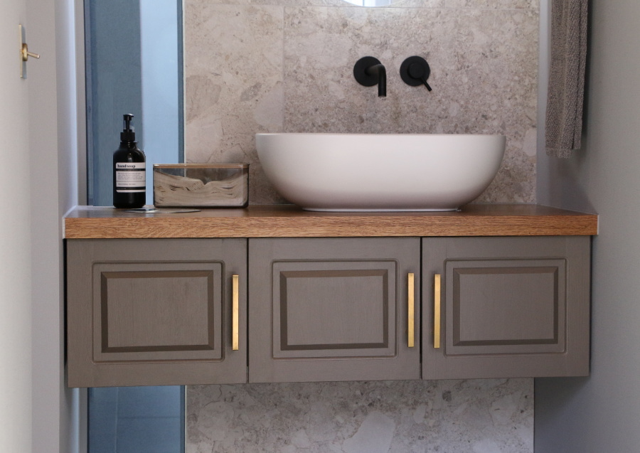 手洗い洗面台　オーク材 オープンタイプ｜無垢の木の洗面台｜WOODONE