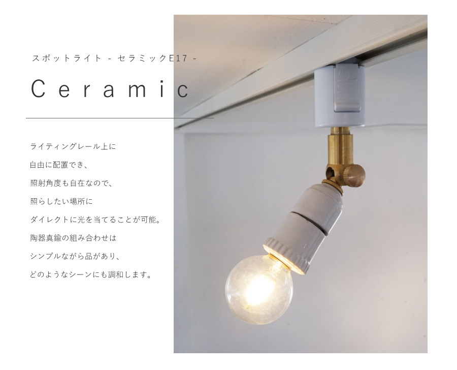 LED 付き 】ダクトレール 用 スポットライト セラミック E17 間接 照明