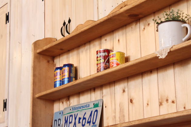 壁掛け カントリー 2段壁掛け シェルフ 壁に付けられる家具 省スペース