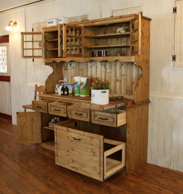 カントリー 4ガラスドア カップボード DW オーダー家具 サイズ変更可能