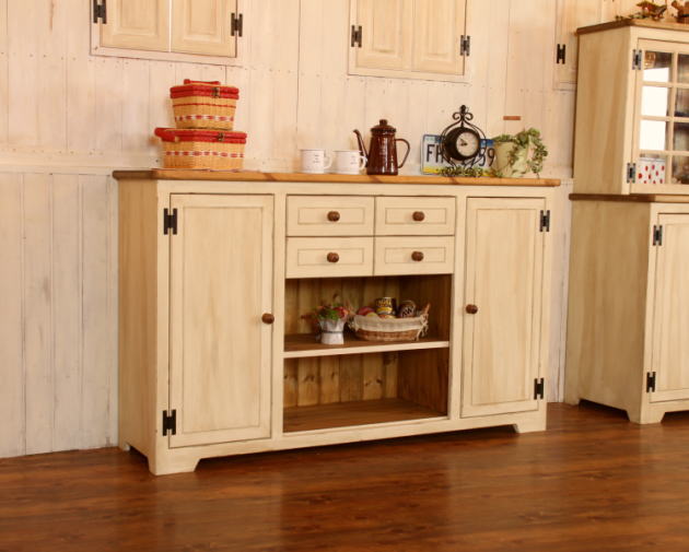 カントリー家具♡棚2段 トールペイント 80×40×32㎝ 家具