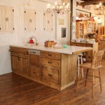 カントリー キッチン 16 Ｗ2310 オーダー家具 サイズ変更可能 北欧 無垢 木製 パイン材 収納 人造大理石 天板 セラミックトップ - 7