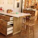 カントリー キッチン 16 Ｗ2310 オーダー家具 サイズ変更可能 北欧 無垢 木製 パイン材 収納 人造大理石 天板 セラミックトップ - 15