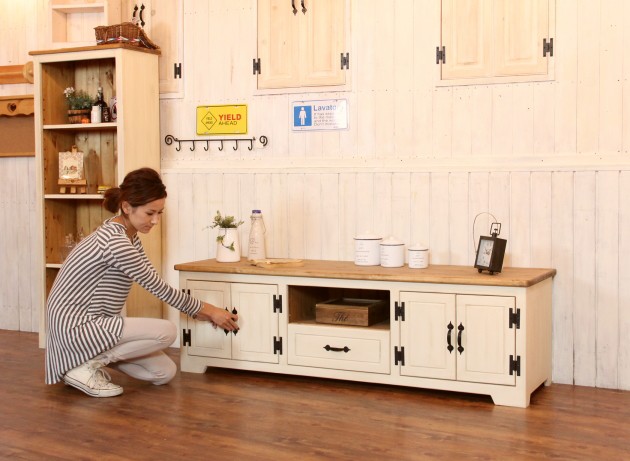 カントリー家具 テレビ台 アンティーク ナチュラル NCワイド