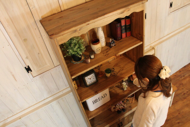 カントリー調本棚 手作り ハンドメイド オーダー家具 ナチュラル