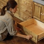 キッチン カントリー　W2250 I型 オーダー家具 サイズ変更可能 北欧 無垢 木製 パイン材 収納 人造大理石 天板 セラミック - 35