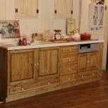 キッチン カントリー　W2250 I型 オーダー家具 サイズ変更可能 北欧 無垢 木製 パイン材 収納 人造大理石 天板 セラミック - 12
