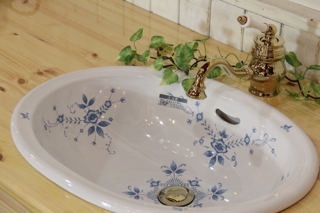 洗面ボウルセット オーバル型 ホワイト カントリー風 アンティーク風 ナチュラル風 輸入洗面ボウル ホワイト