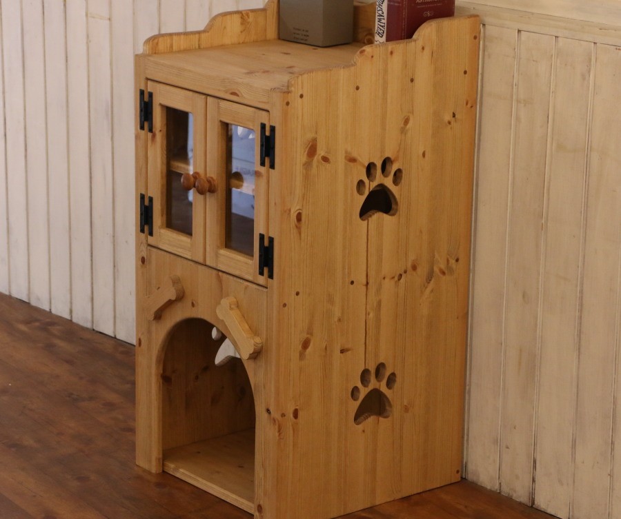 日本製】ペットハウス・W450 ペット用家具 犬小屋 収納スペース