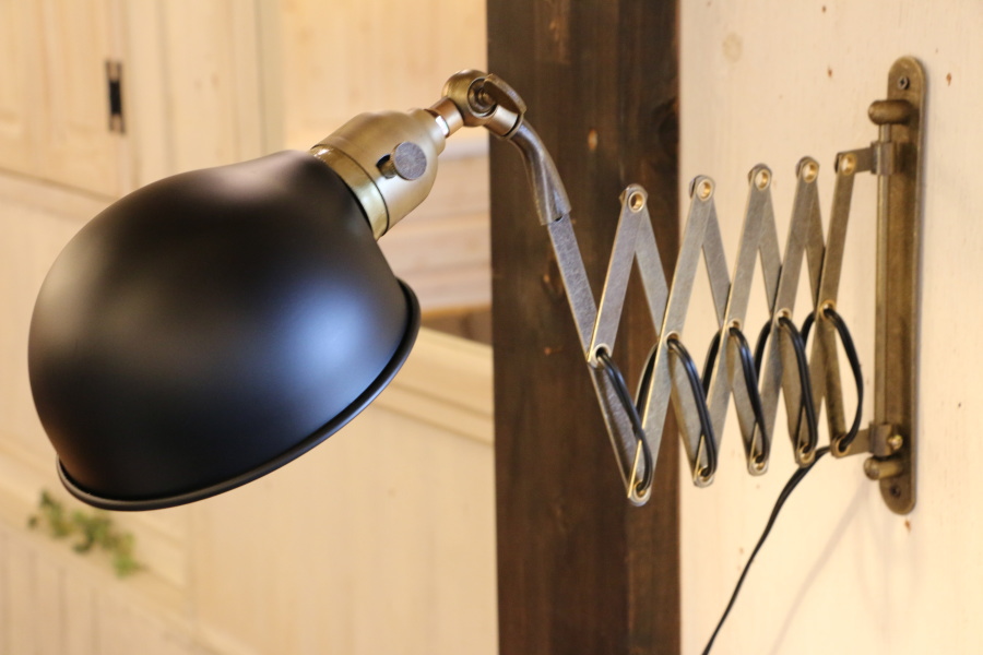 ミニレトロ型 LED付き】シザーブラケット Lever - ルヴェ ブラック