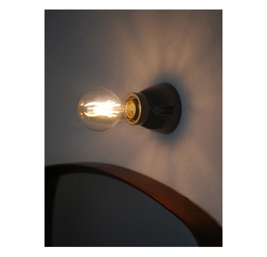 LED電球 付き 】セラミック ソケット - スタンダード ウォールランプ