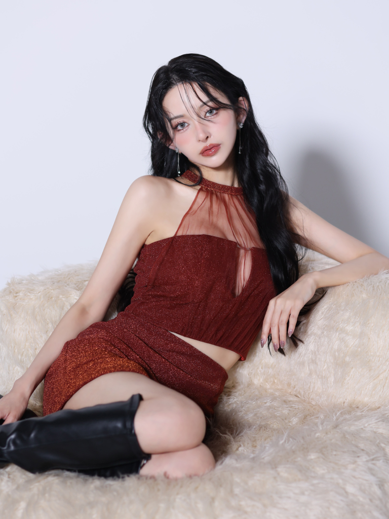 ROBE de FLEURS Glossy セットアップ ホワイト キャバドレス 【公式通販】