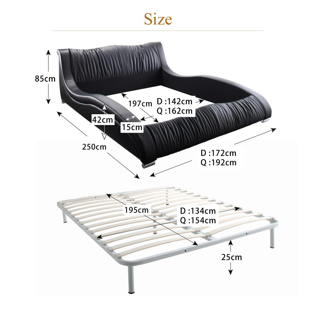 【正規品】 ベッド ベット ダブル クイーン D Q ベッドフレーム マットレス付 背もたれ ヘッドレスト マルチラススーパースプリングマットレス付き クイーン 組立設置付 【BCD3703746798】(135373円)