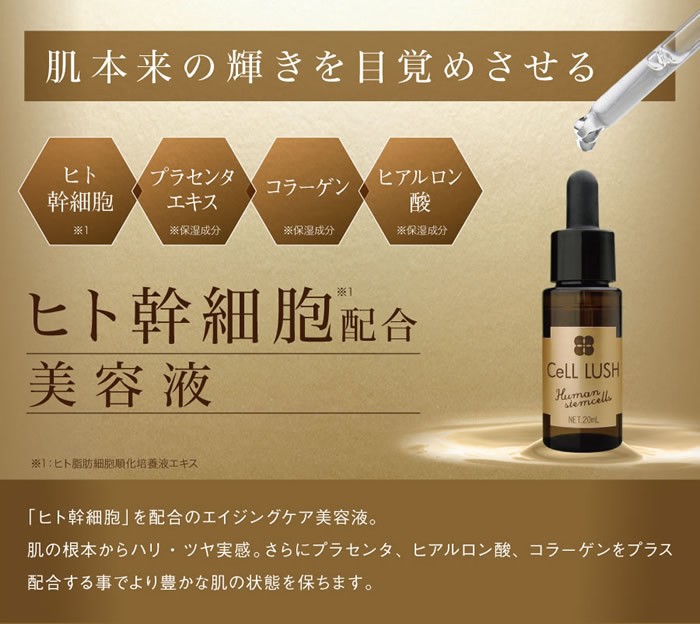 美容液 エイジングケア セルラッシュ 美容液 20ml (メール便送料無料) CeLL LUSH ヒト幹細胞培養液エキス  :022-4390:キャンディコムウェア - 通販 - Yahoo!ショッピング