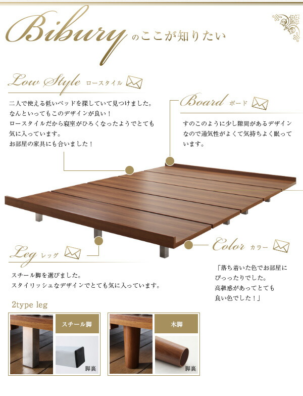 値引きセール デザインボードベッド ベッドフレームのみ 木脚タイプ ダブル