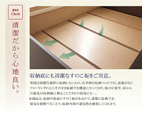 畳ベッド 畳 ベッド たたみベッド ベッド下収納 布団収納 国産 日本製 大容量 収納ベッド クッション畳 ダブル 42cm