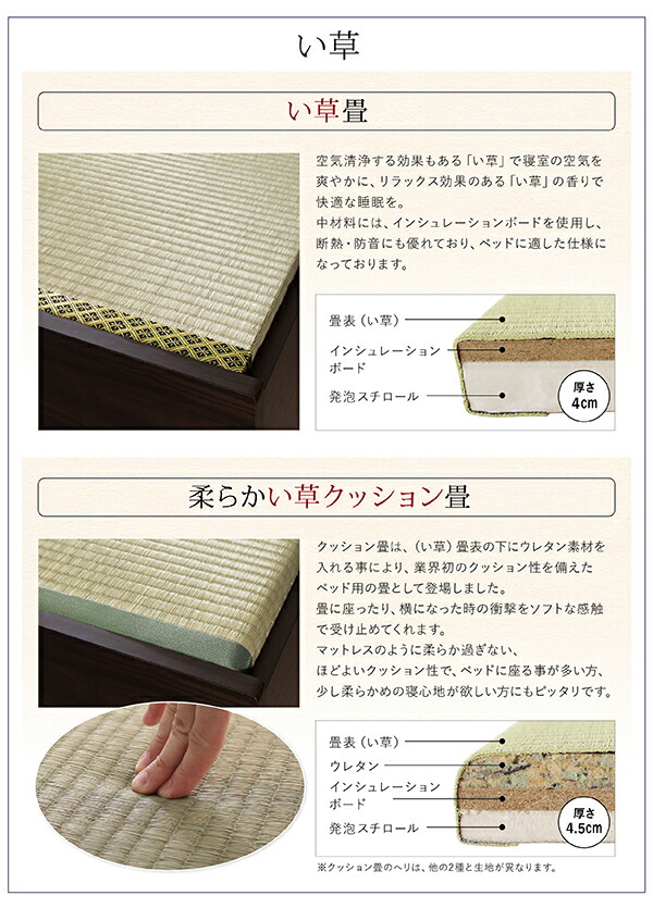 畳ベッド 畳 ベッド たたみベッド ベッド下収納 布団収納 国産 日本製 大容量 収納ベッド クッション畳 ダブル 42cm