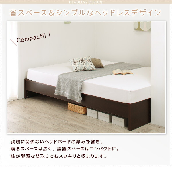 すのこベッド すのこ ベッド シングルベッド ベッドフレーム ベット 収納 収納付き 収納ベッド スタンダードポケットコイルマットレス付き ダブル 組立設置付_9