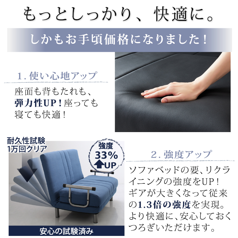 ソファーベッド 2人掛け コンパクト ソファベ...の詳細画像2