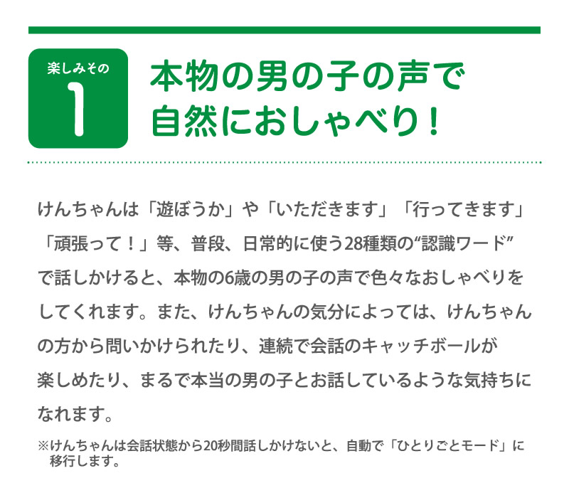 しゃべる ぬいぐるみ 音声認識人形 おしゃべりけんちゃん (送料無料