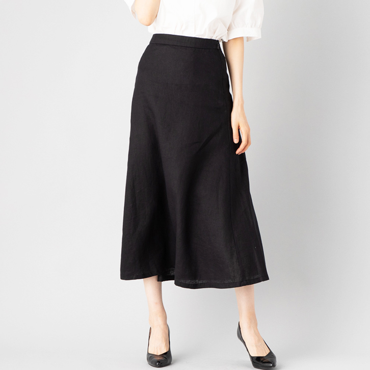 新品未使用　リネン フレア マキシスカート 黒 UNITED ARROWS｜リネン フレア マキシスカート | Rakuten