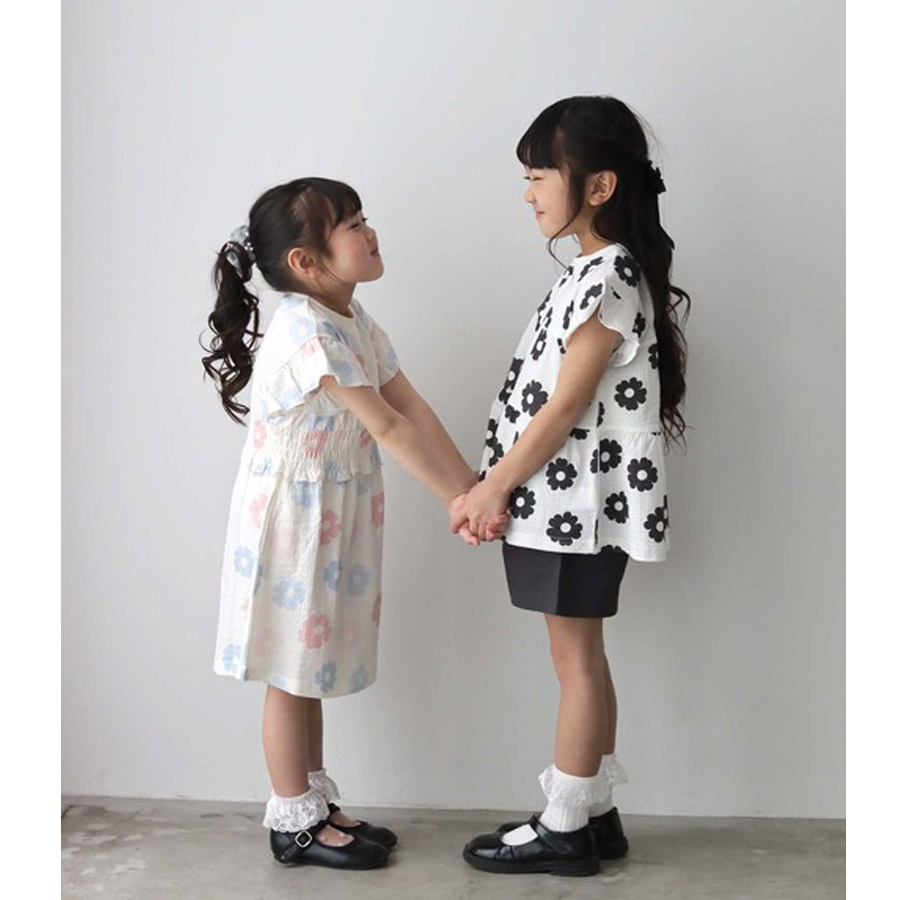 エスケープ・お花セットアップ 半袖チュニック＆パンツ（90cm-130cm 