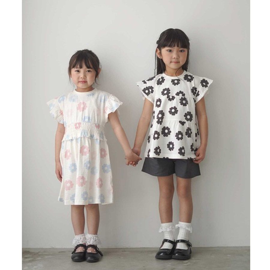 エスケープ・お花セットアップ 半袖チュニック＆パンツ（90cm-130cm 