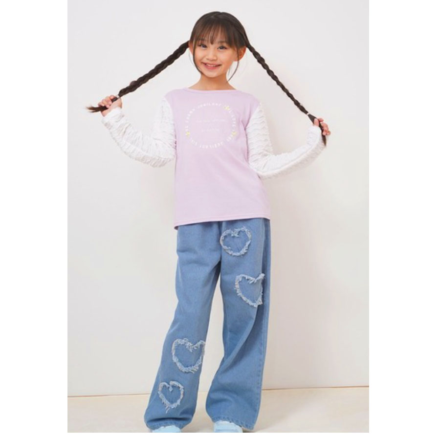 ラブファーミー・袖フリルロンT・長袖Tシャツ（140cm・150cm)（love