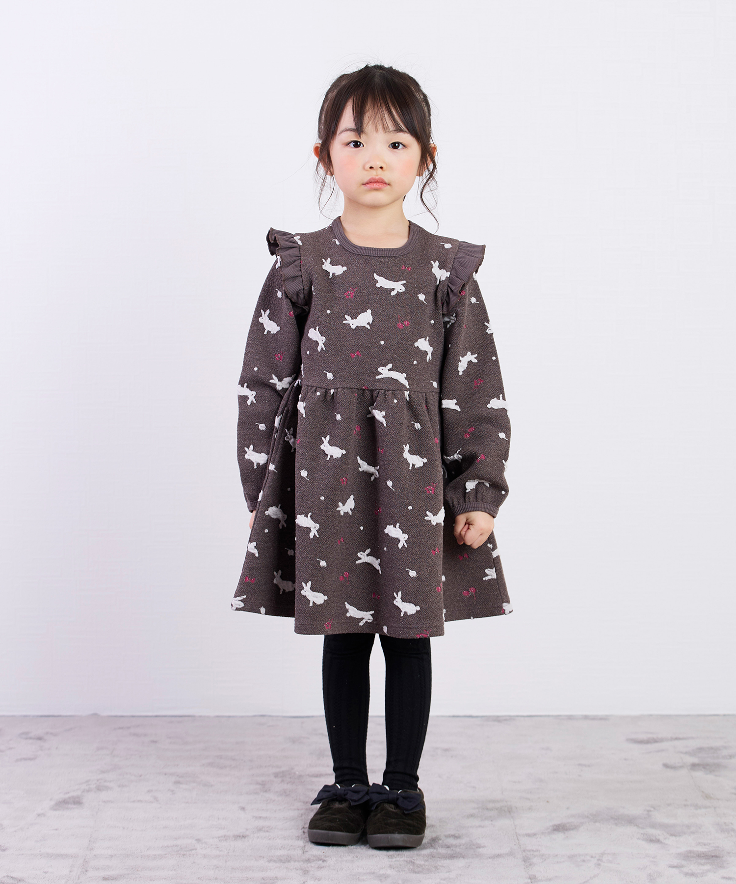 30％OFFセール・ラポシェビスキュイ・うさぎ柄ジャガードワンピース