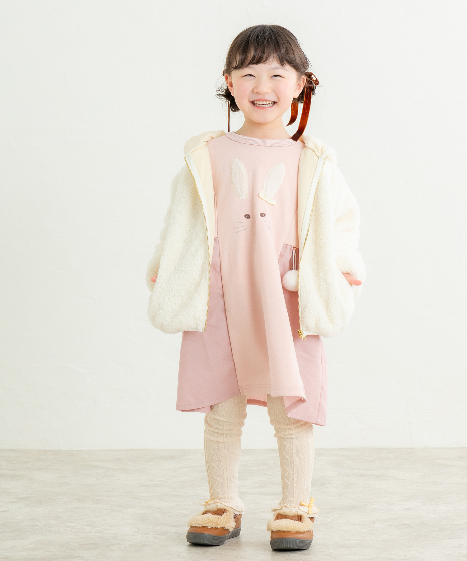 ラポシェビスキュイ・うさ耳ボアパーカー（90cm-130cm）キッズファッション・ナチュラル・子供服（La Poche biscuit） |  | 04