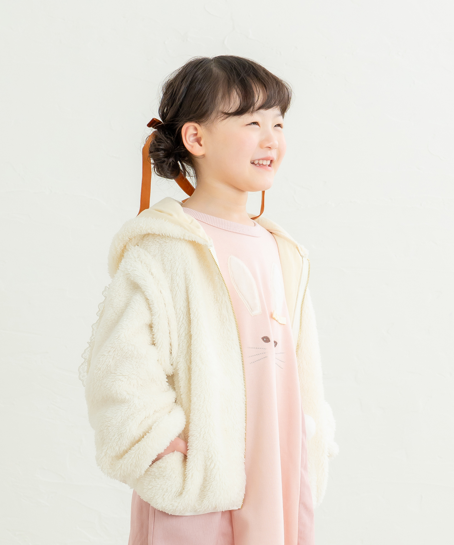 ラポシェビスキュイ・うさ耳ボアパーカー（90cm-130cm）キッズファッション・ナチュラル・子供服（La Poche biscuit） |  | 03