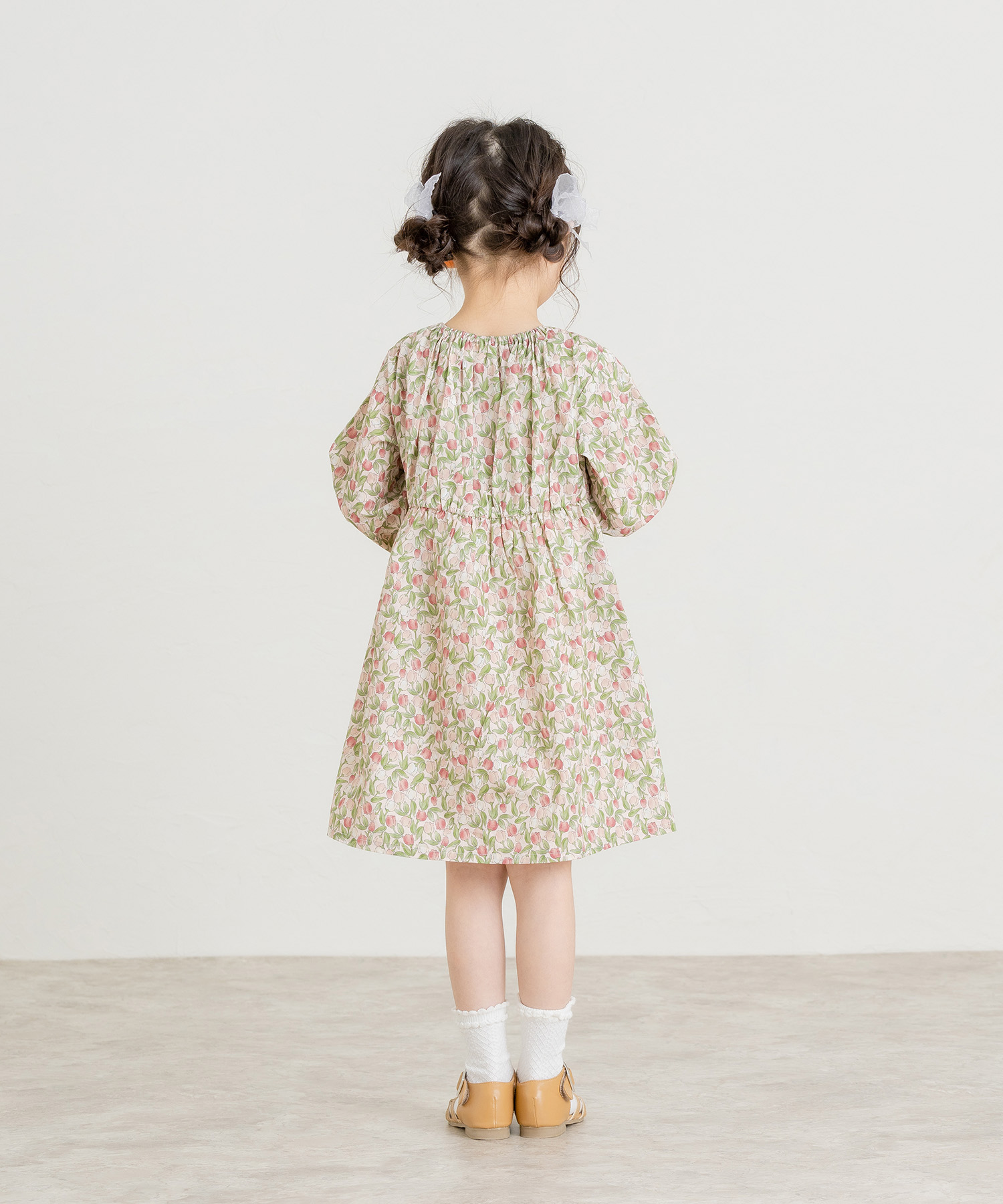 ラポシェビスキュイ・チューリップ柄ワンピース(80cm-140cm）キッズファッション・ナチュラル・子供服（La Poche biscuit） |  | 09