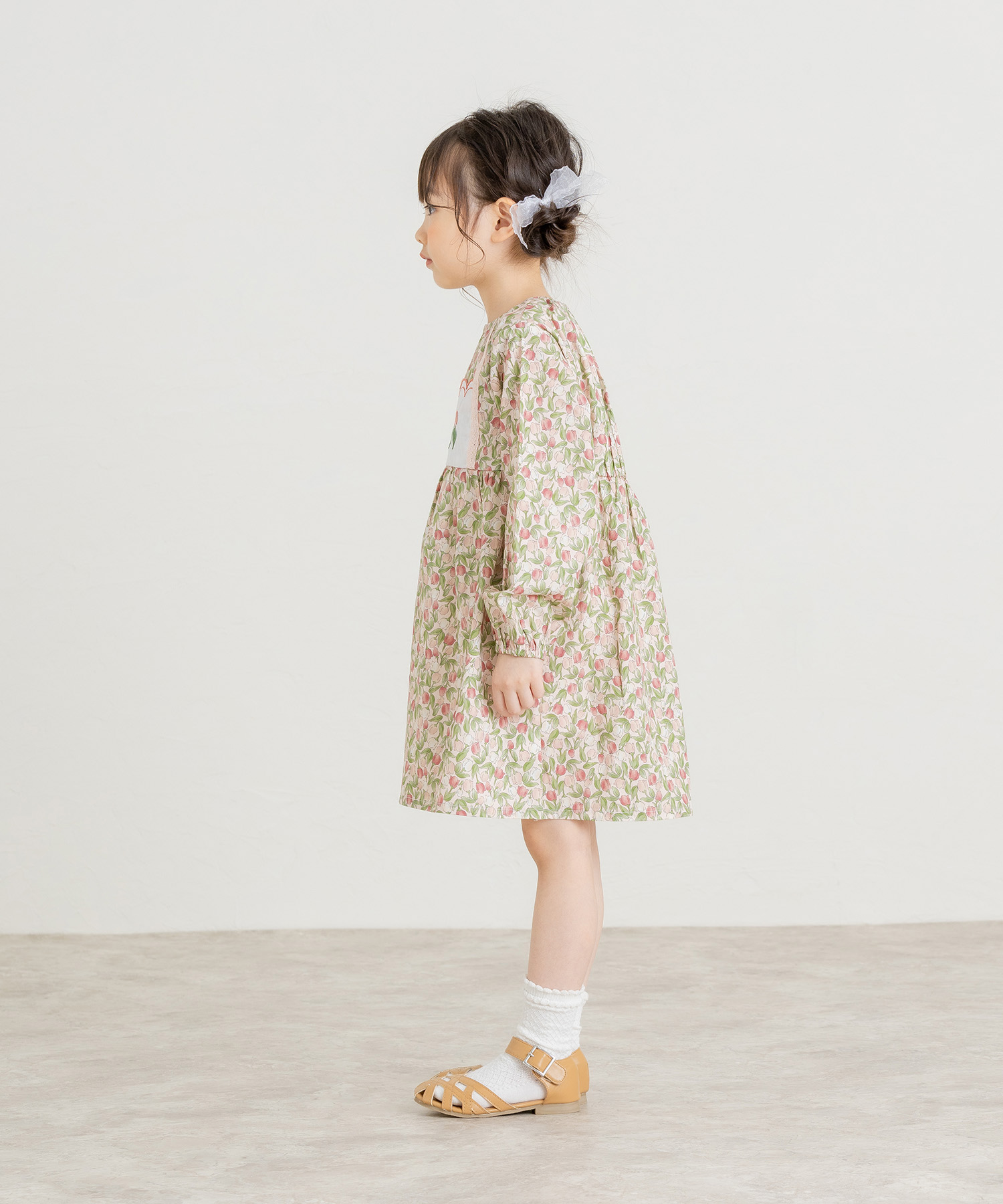 ラポシェビスキュイ・チューリップ柄ワンピース(80cm-140cm）キッズファッション・ナチュラル・子供服（La Poche biscuit） |  | 08