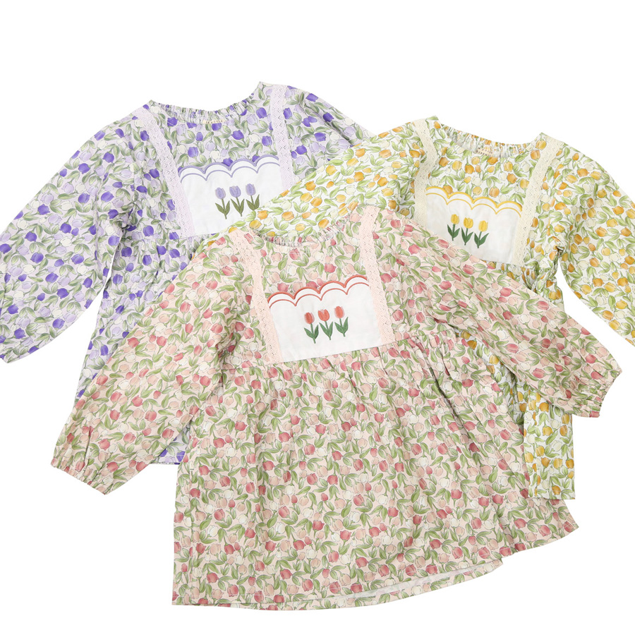ラポシェビスキュイ・チューリップ柄ワンピース(80cm-140cm）キッズファッション・ナチュラル・子供服（La Poche biscuit） |  | 05