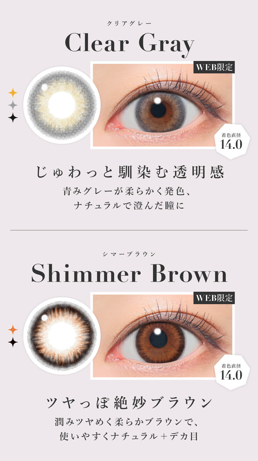 クリアグレー/シマーブラウン