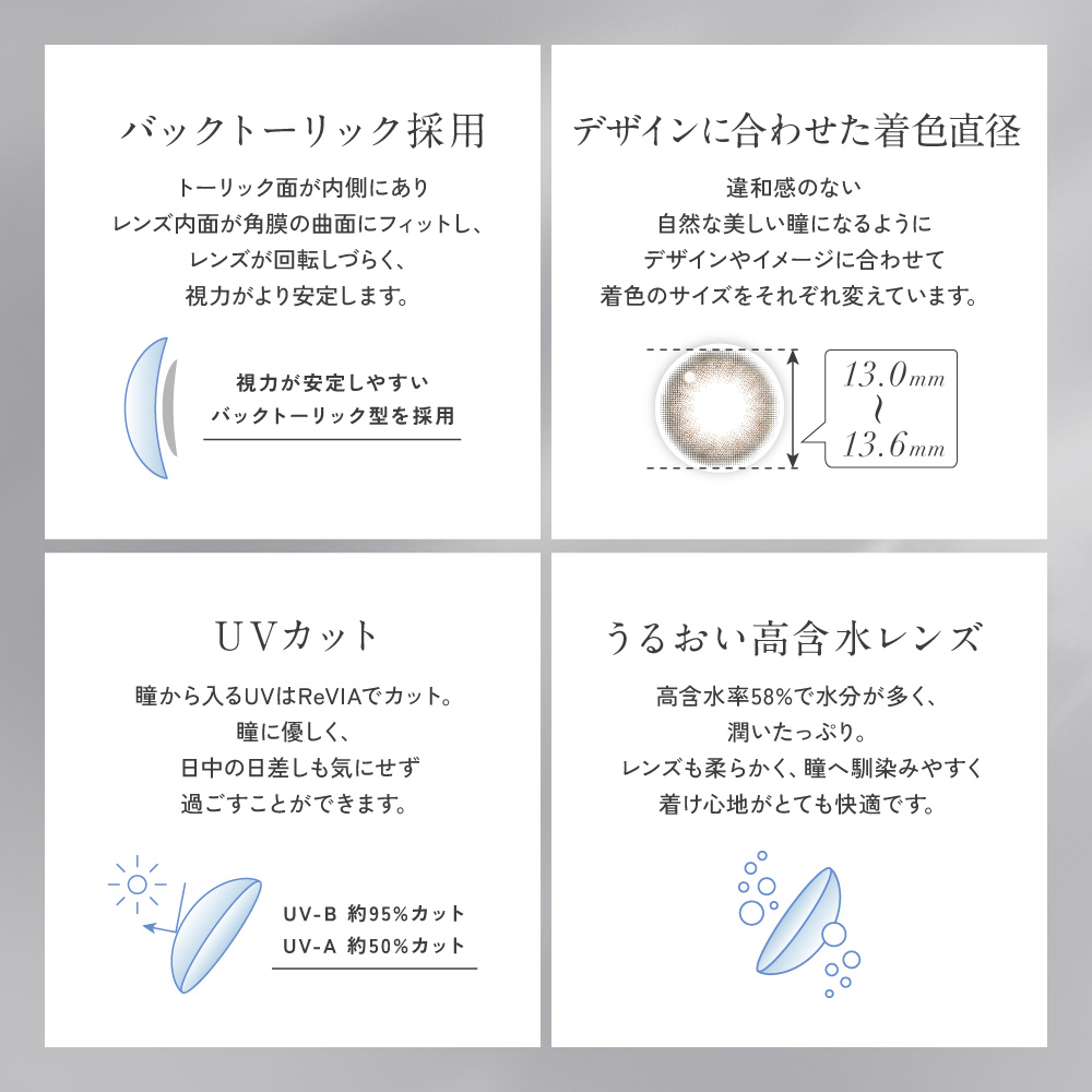 乱視用 カラコン ワンデー 90度 180度 1day 2箱セット レヴィア トーリック カラー 20枚 乱視カラコン ReVIAtoric カラーコンタクトレンズ 度付き 度あり 度なし | ReVIA | 12