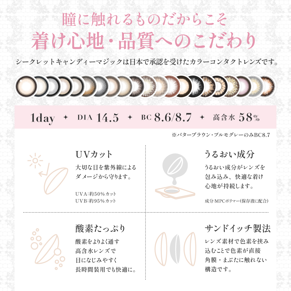 シークレット キャンディーマジック 公式 カラコン ワンデー 【新色4枚