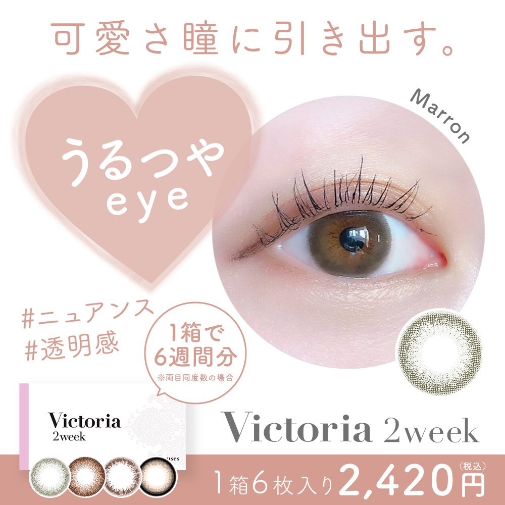 カラコン 2week Victoria 度あり 度なし 6枚入り ヴィクトリア 2週間 上西星来 ナチュラル 裸眼 かわいい カラーコンタクト 黒 | ヴィクトリア（コンタクト） | 06