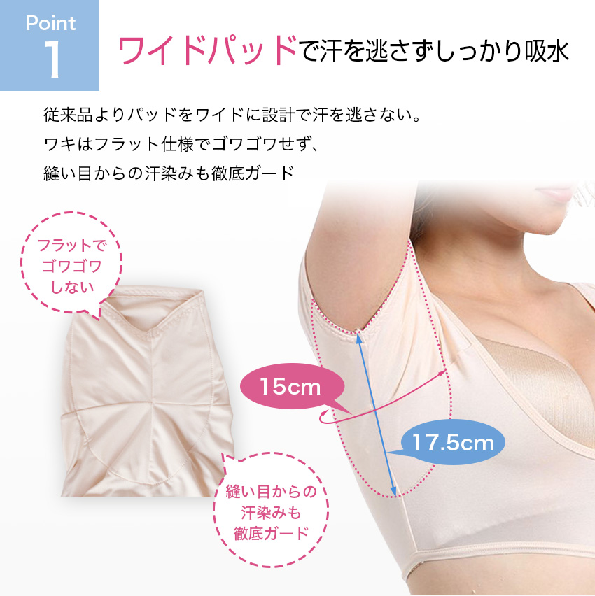 汗取りインナー レディース 背中 2枚セット 脇汗 インナー 脇汗