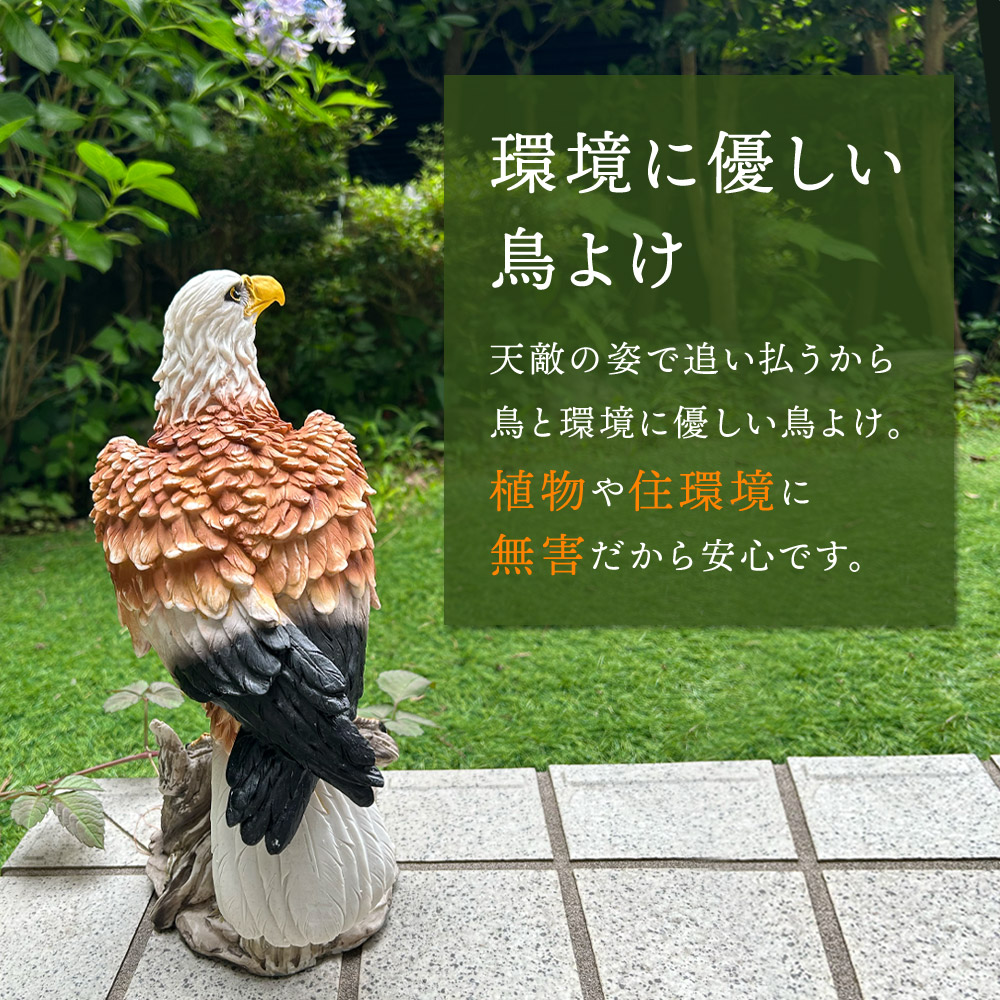 ミスターイーグル 鷹 置物 鳥獣駆除 害獣 鳥獣 駆除 かかし カラス ムクドリ 畑 田んぼ 家庭菜園 果物 野菜 ガーデニング 家庭菜園 鳥よけ 置き物 カカシ