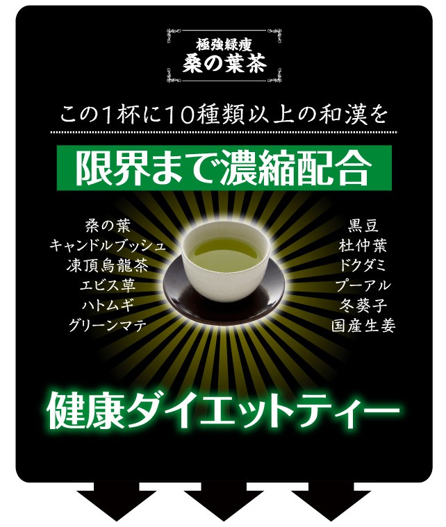 極強緑痩桑の葉茶 濃縮配合 ダイエット茶で理想を目指す プーアル